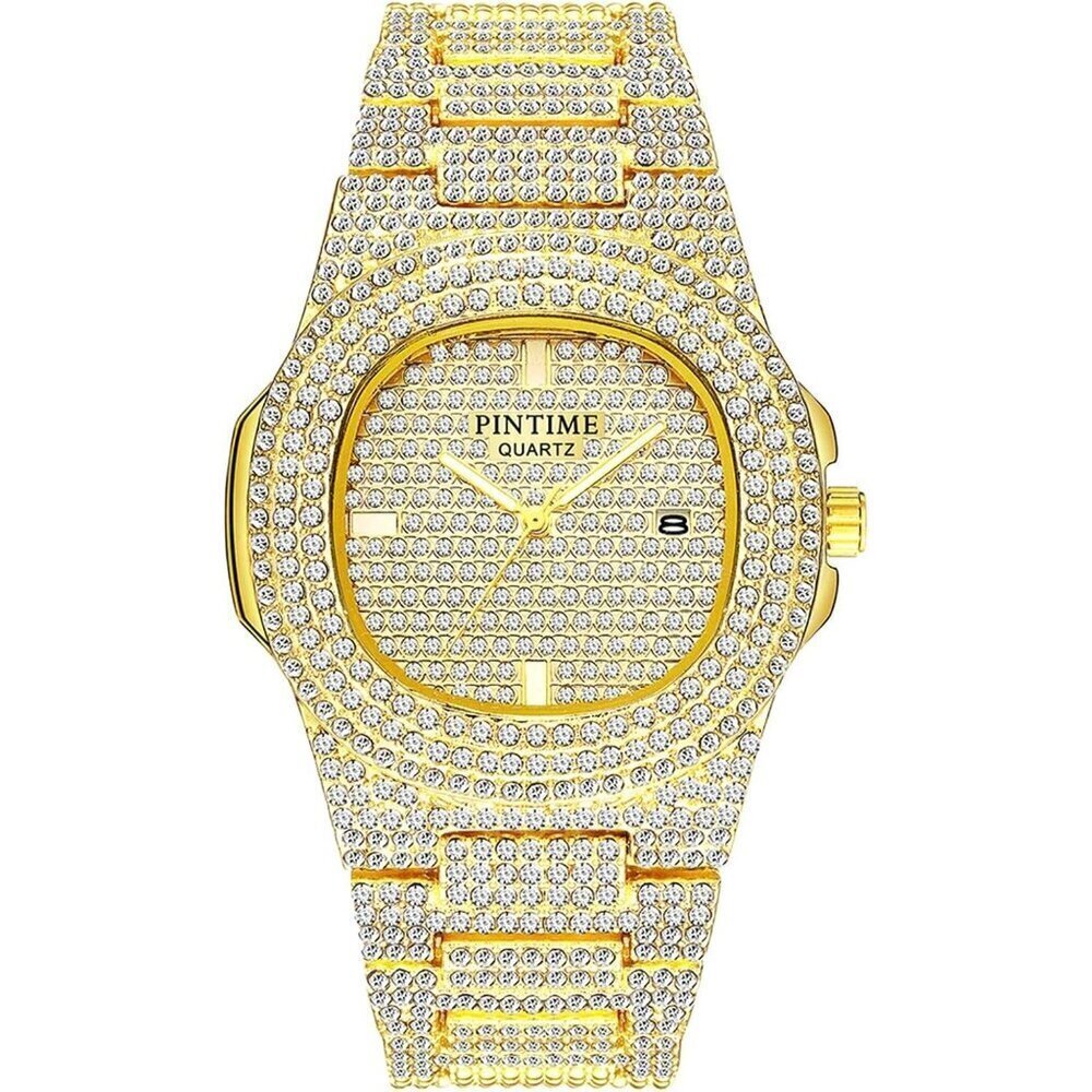 🆕Women Gold Luxury Crystal Diamond Watch Fashion Analog Watch Stainless Steel